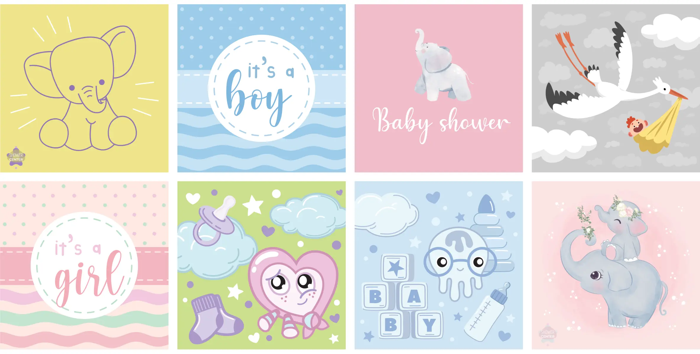 Invitaciones de baby shower, digitales, varios diseños