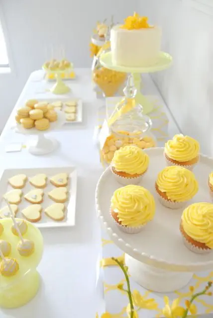 Yellow Sweet Table for Baby Shower